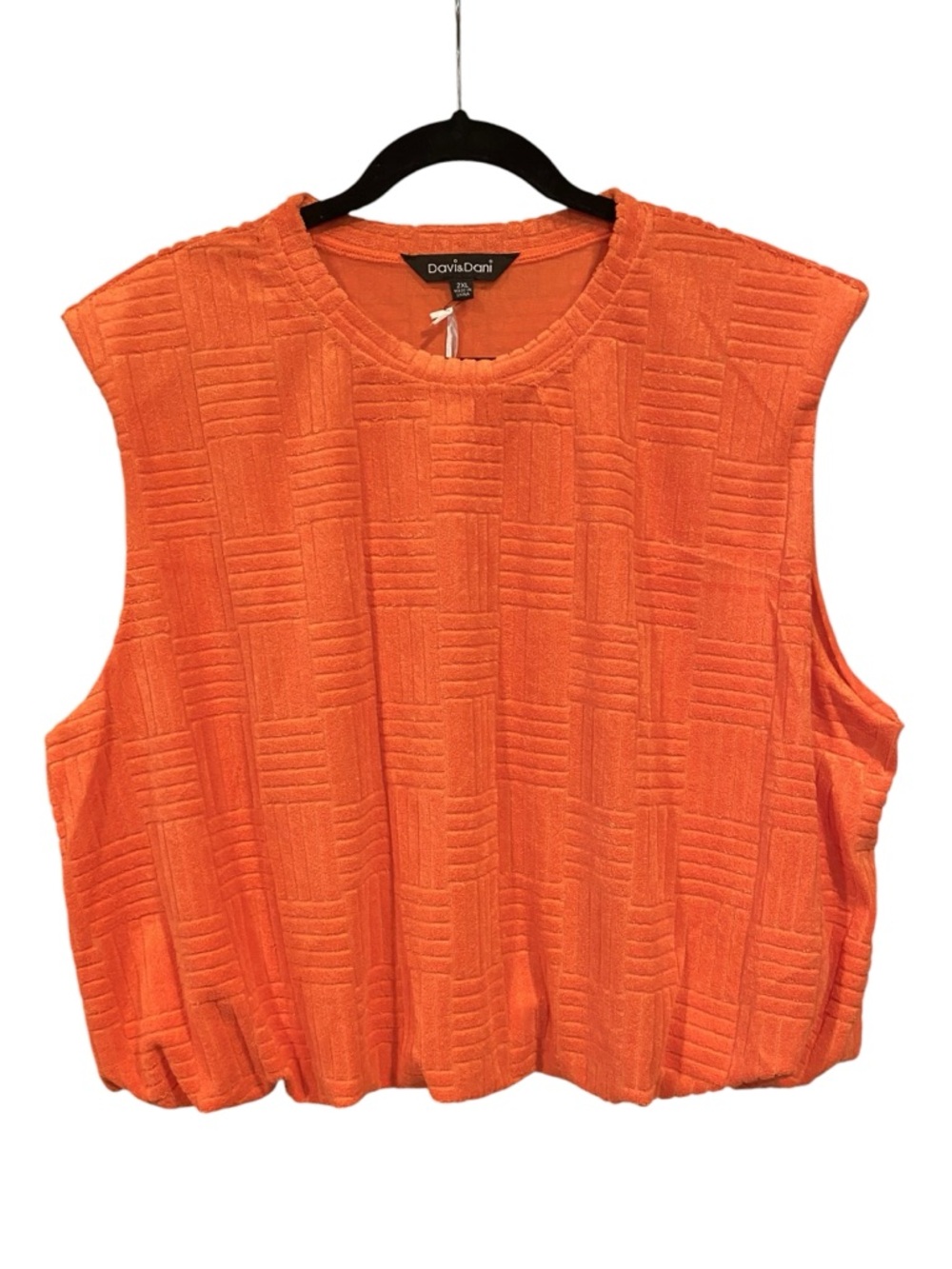 Davi and Dani Orange Sleeveless Bubble Hem Top Womens Plus Size 2XL NWT